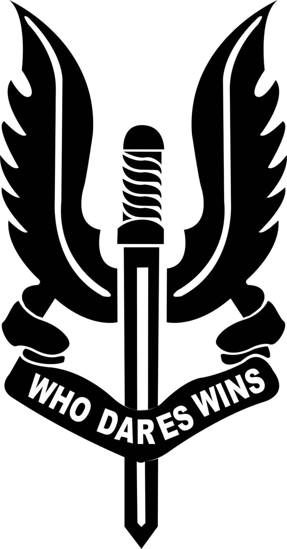 Who Dares Wins - A Black And White Logo