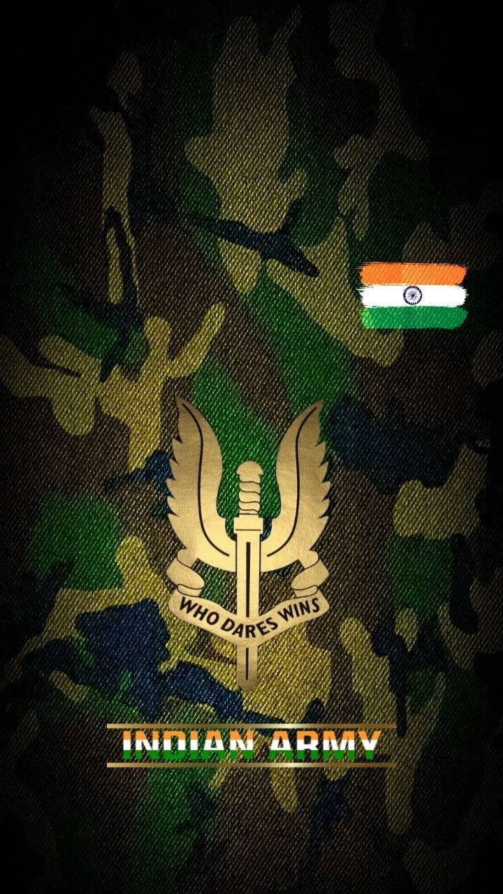 Indian Army Logo Camouflage Background