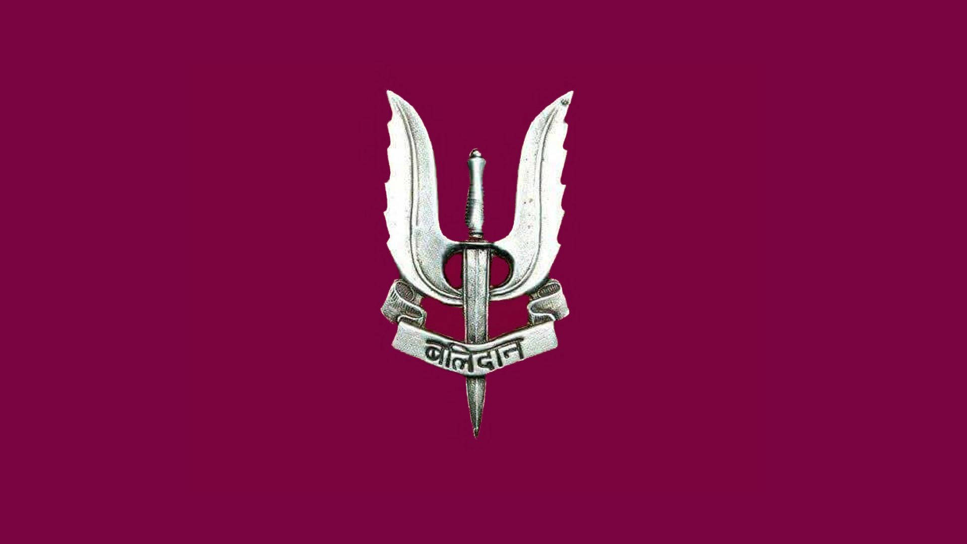 Indian Army Logo Purple Background Wallpaper