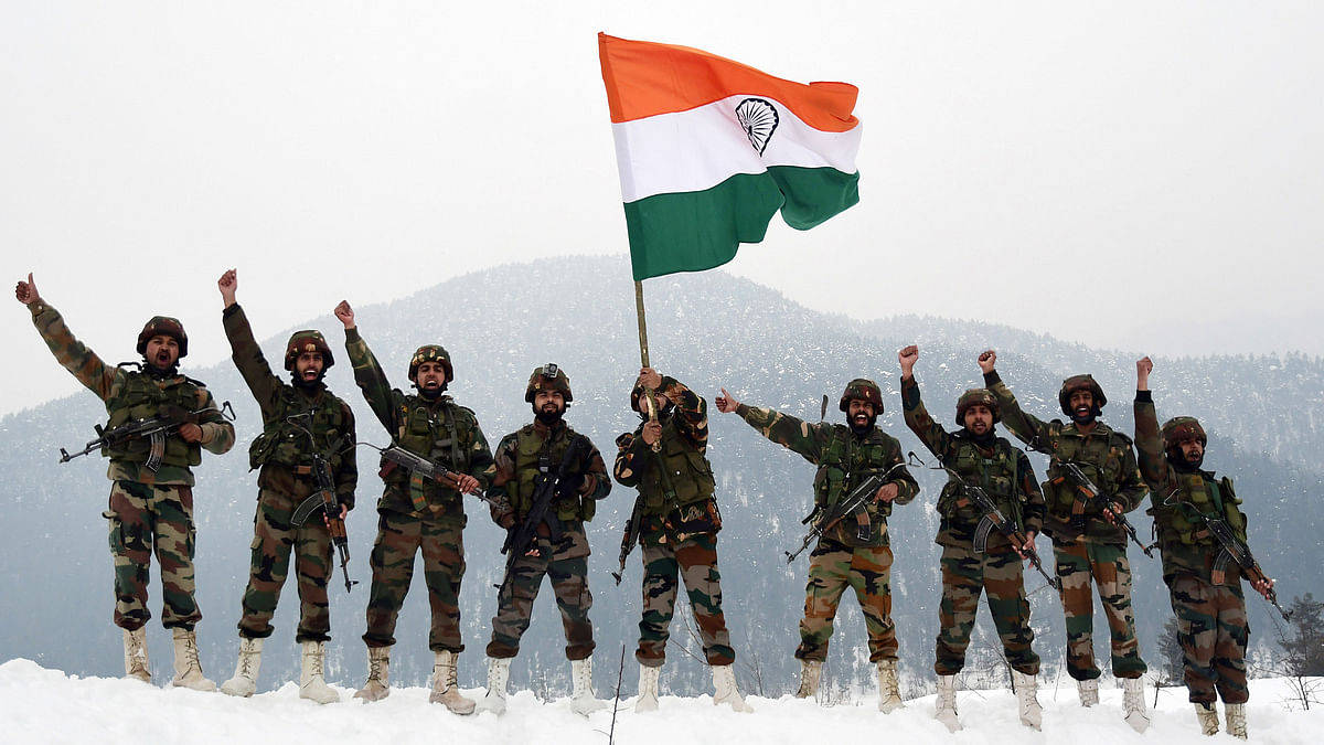 Indian Army Waving Flag Wallpaper