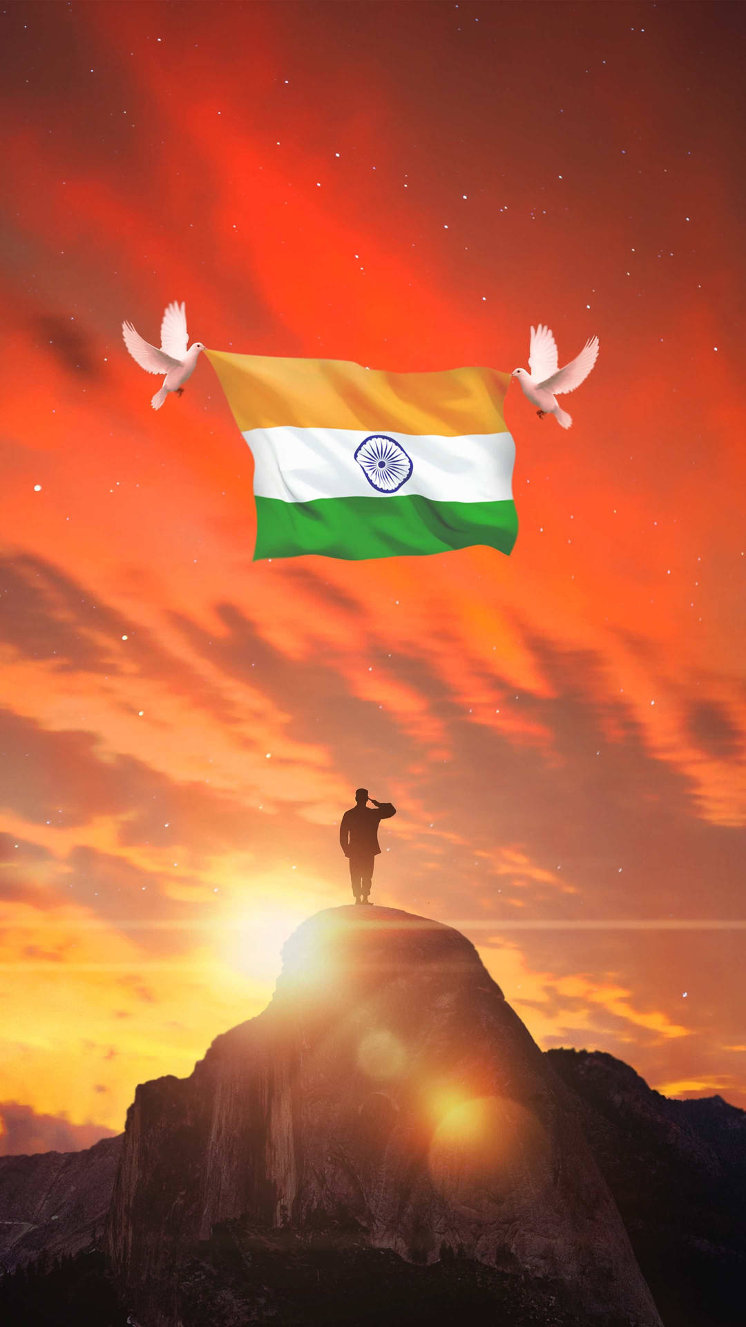 Download Indian Army With Flag Wallpaper 