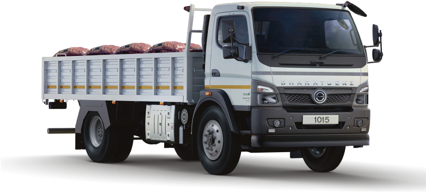 Indian Bharat Benz Truck Loaded With Goods PNG