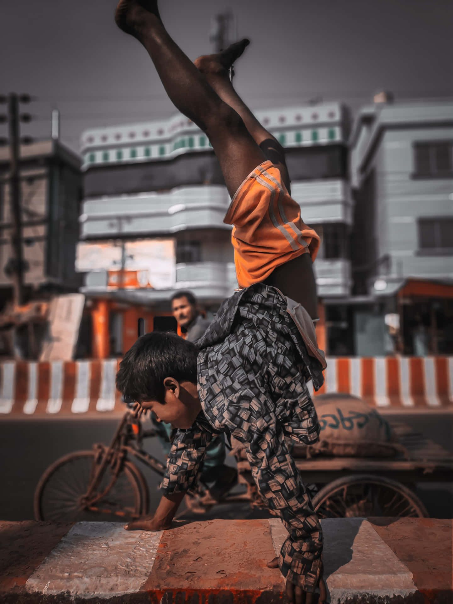 Indian Boy Walking On Hands Picture
