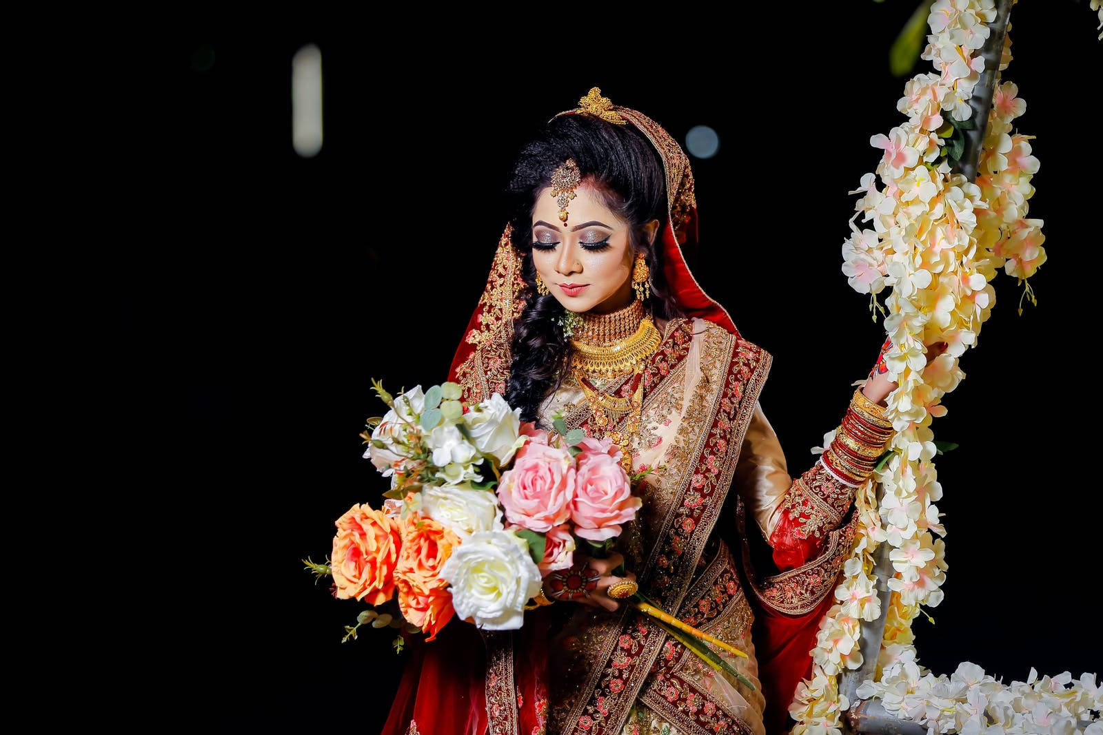 Indian Bride Flower Bouquet Indian Wedding