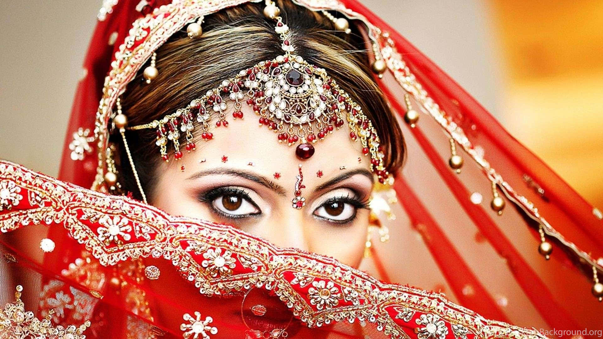 Indian Bride Covering Half Face Picture
