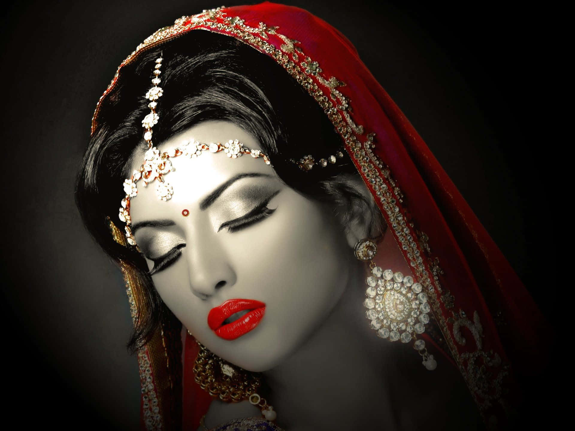 Indian Bride Black And White Picture