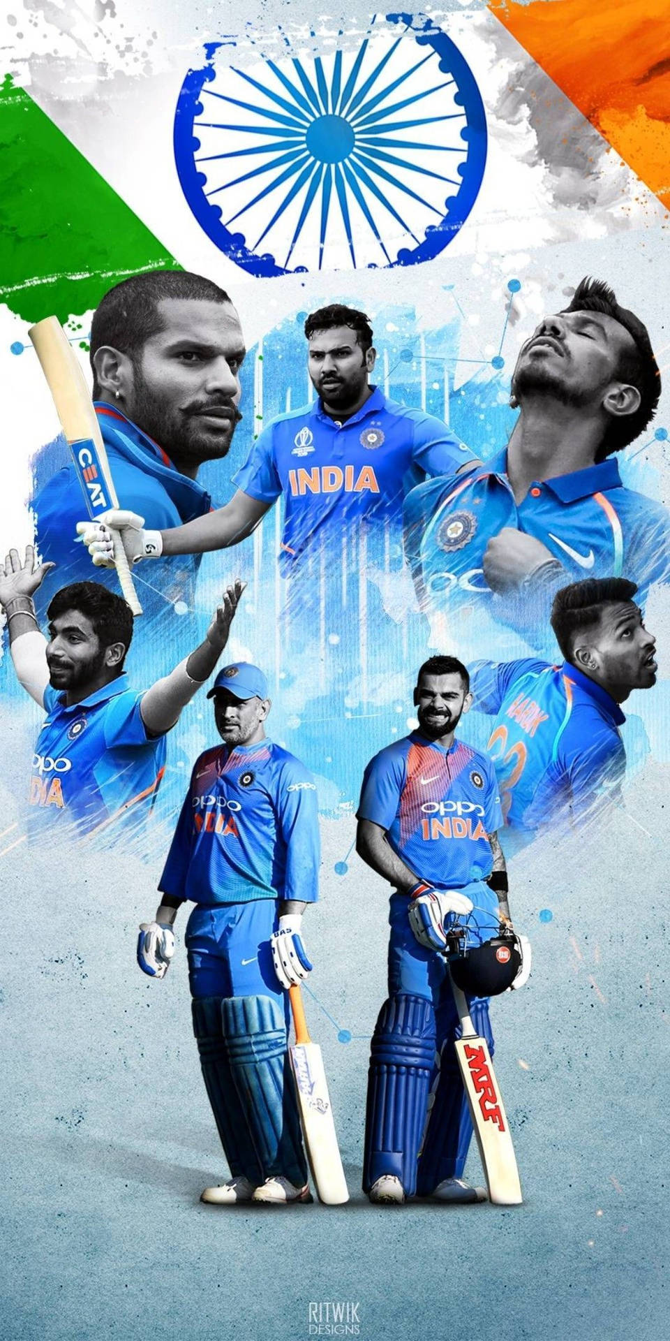 Indiske Cricket Mænds Baseball Team Wallpaper