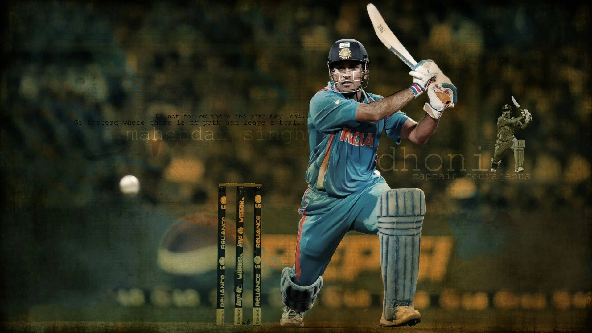 India Cricket MS Dhoni temaet tapet Wallpaper
