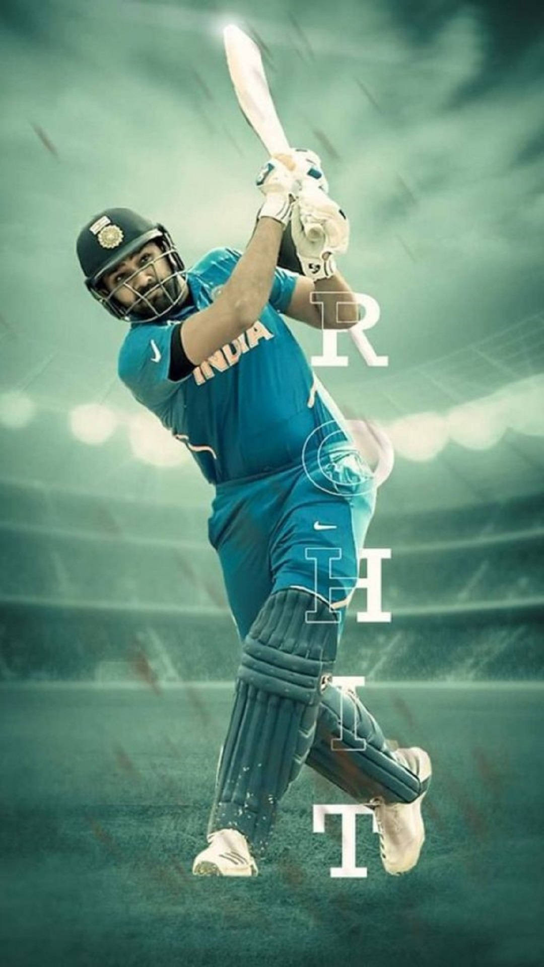 Postervon Rohit Sharma, Dem Indischen Cricketspieler. Wallpaper