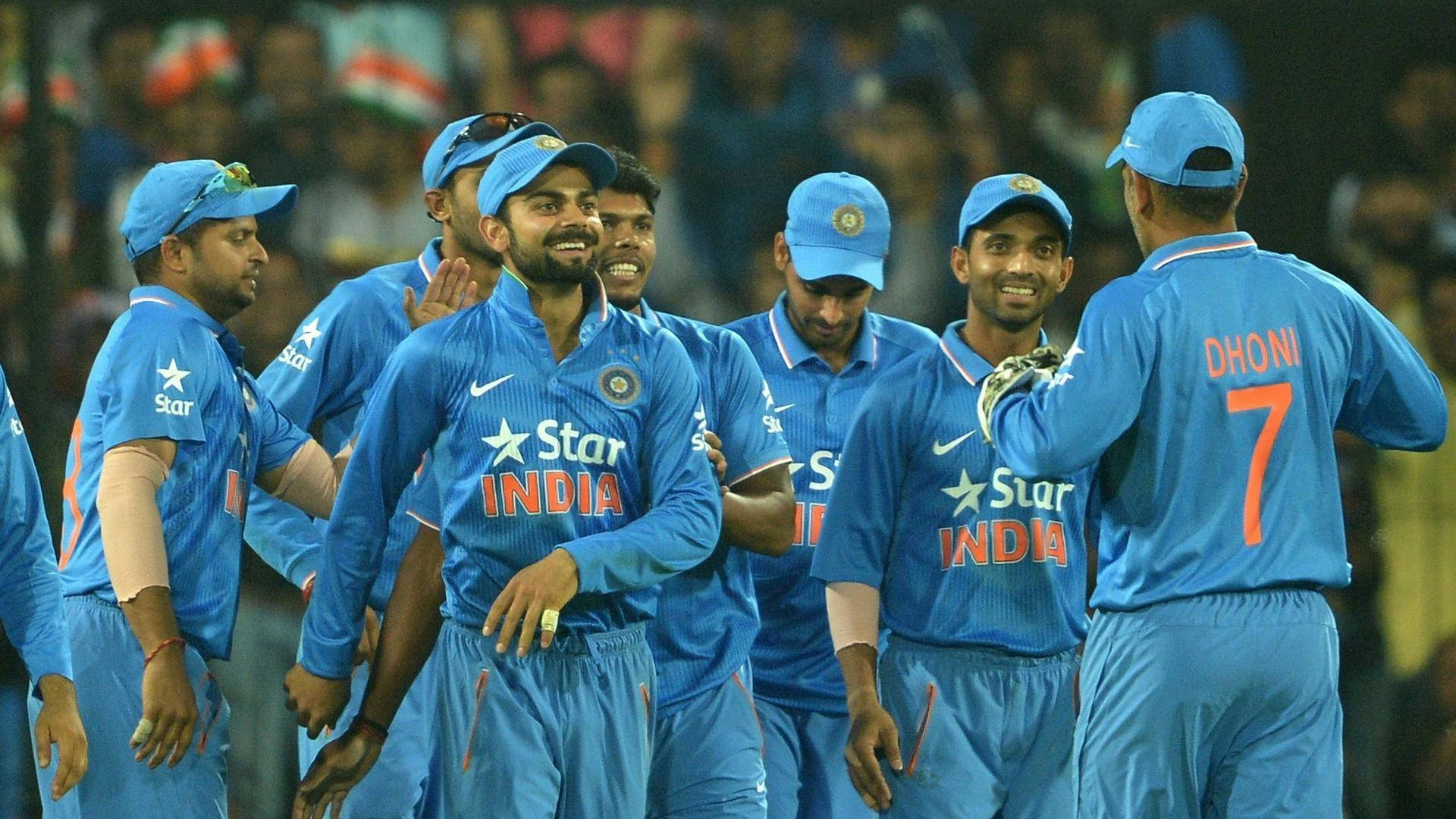 Indian Cricket Team Led By Kohli Wallpaper