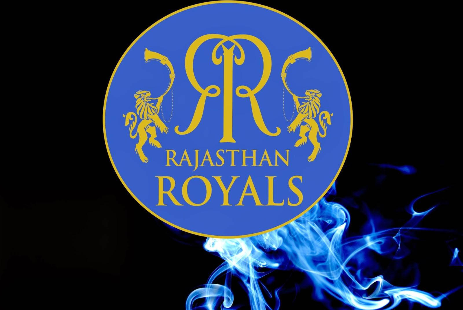 Indiskacricketlagets Logotyp Rajasthan Royals Rök I Bakgrunden. Wallpaper