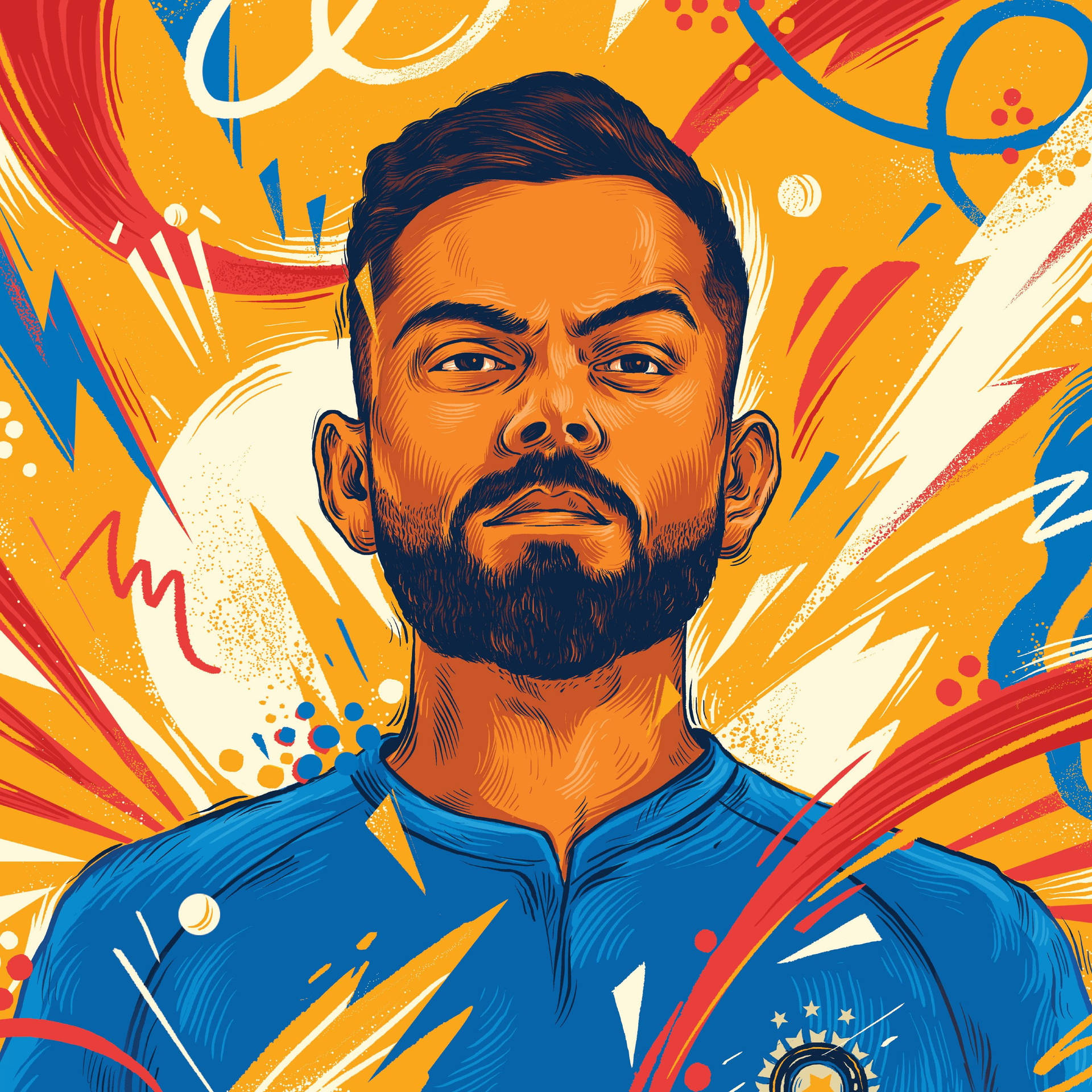United Colors of Dedication - Indian Cricket Team Digital Portrait Wallpaper