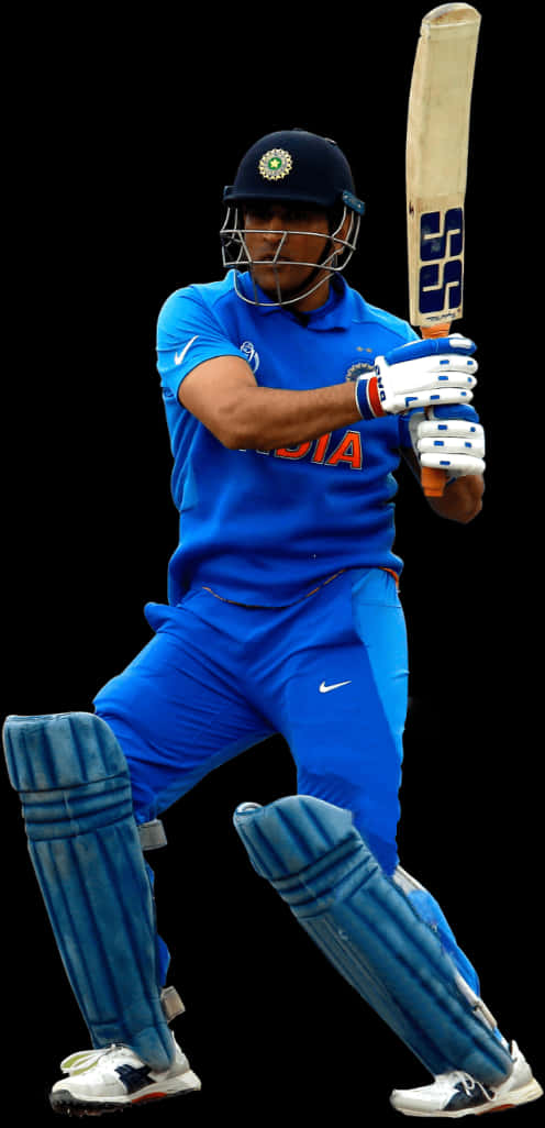 Indian Cricketer Batting Stance PNG