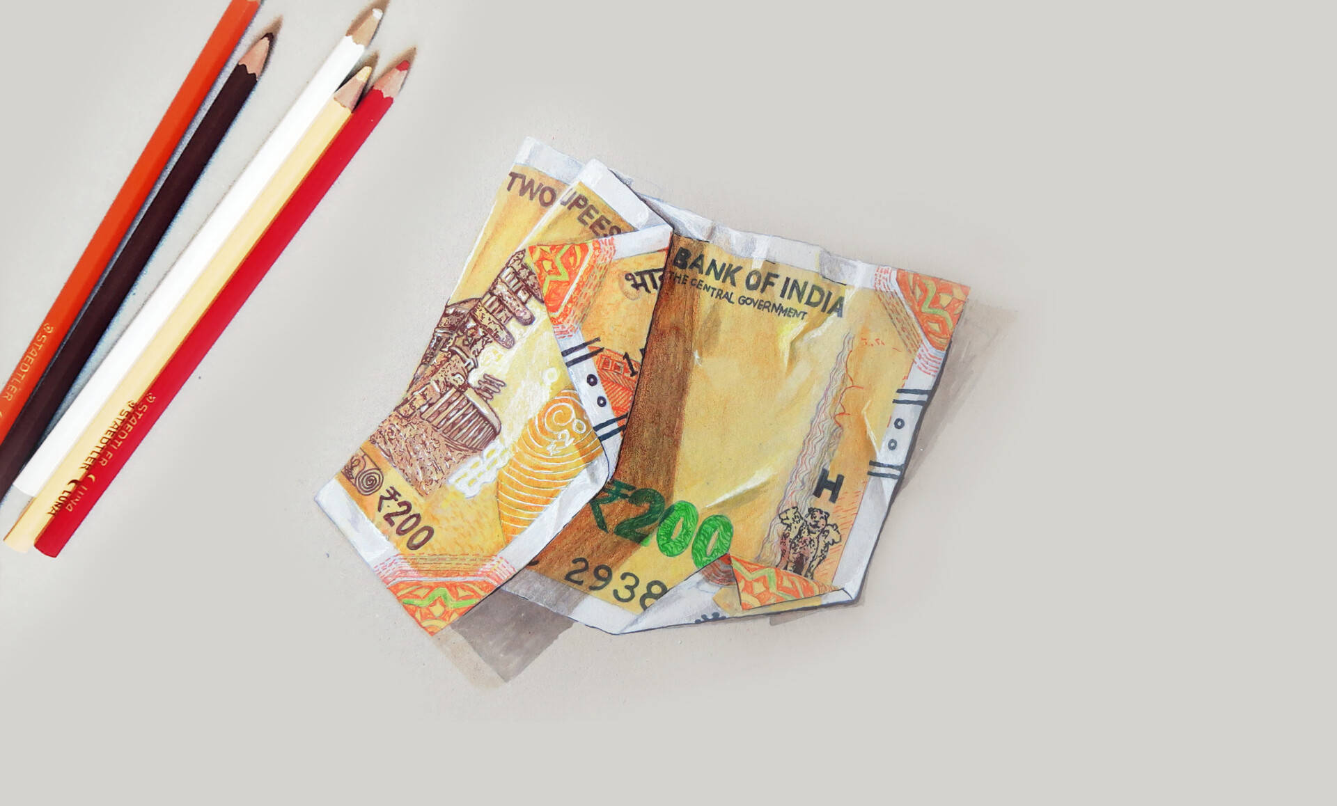 Indian Currency 200 Rupees Art Background