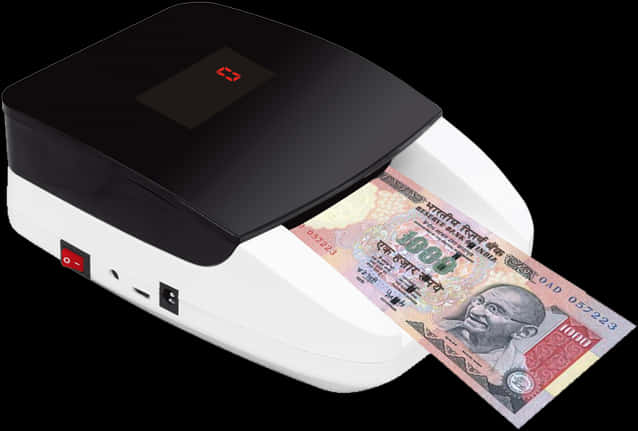 Indian Currency Detection Machinewith Note PNG