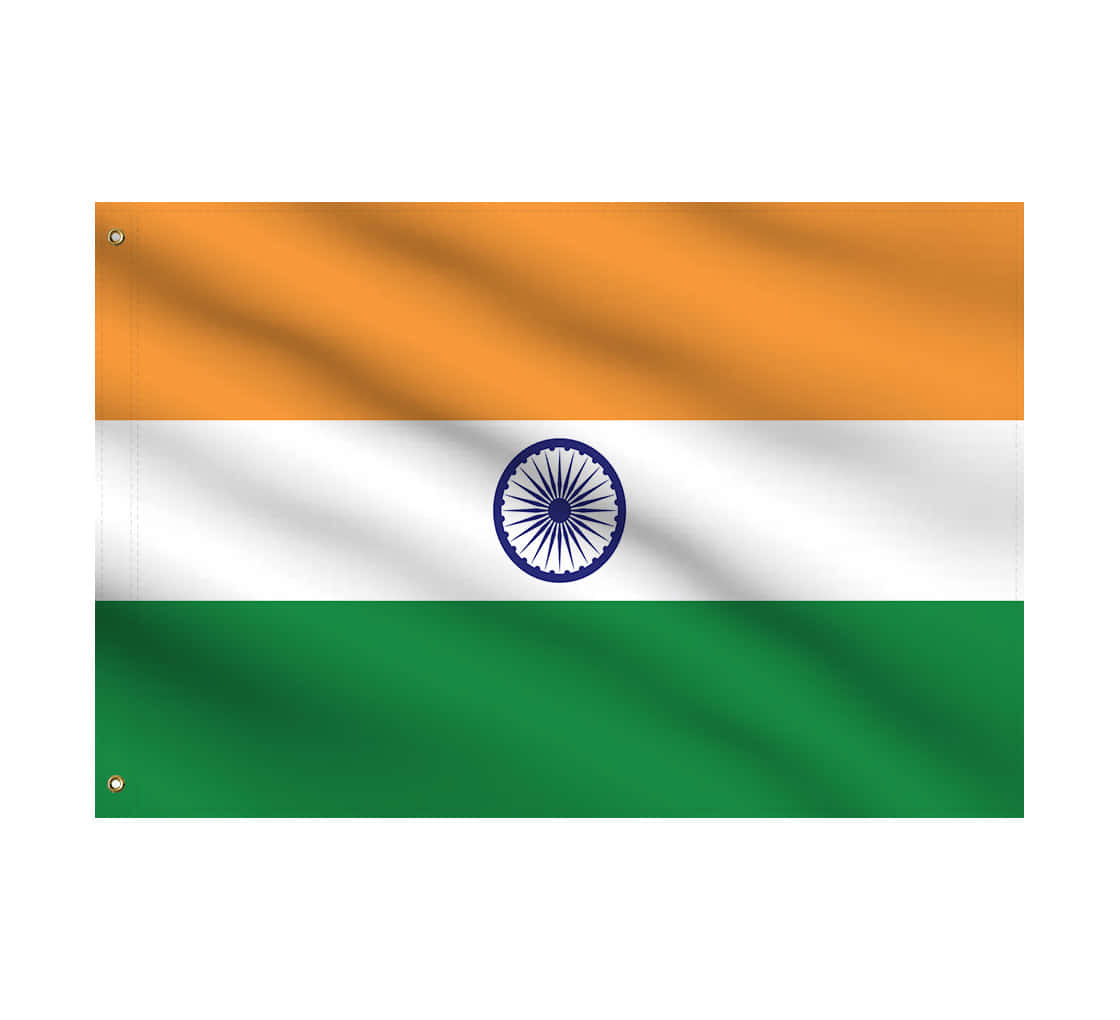 Banderade India Sobre Un Fondo Blanco