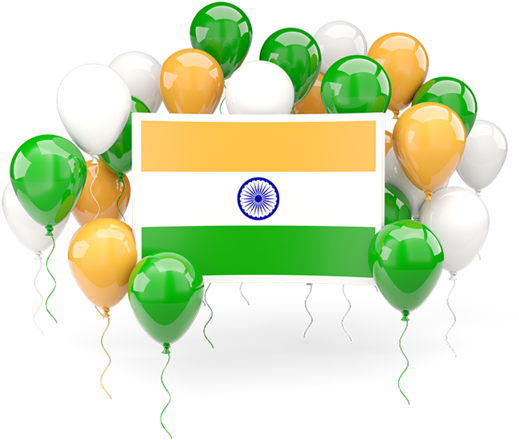Indian Flag Celebration Balloons PNG