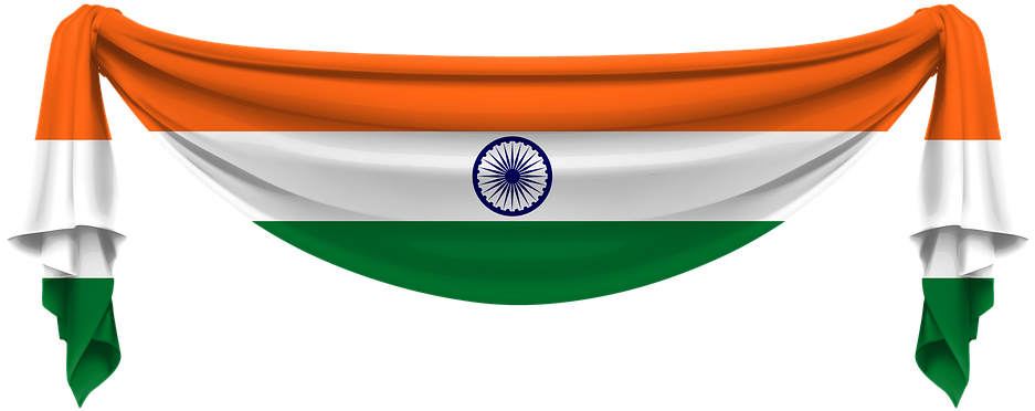 Indian Flag Drapped Banner PNG