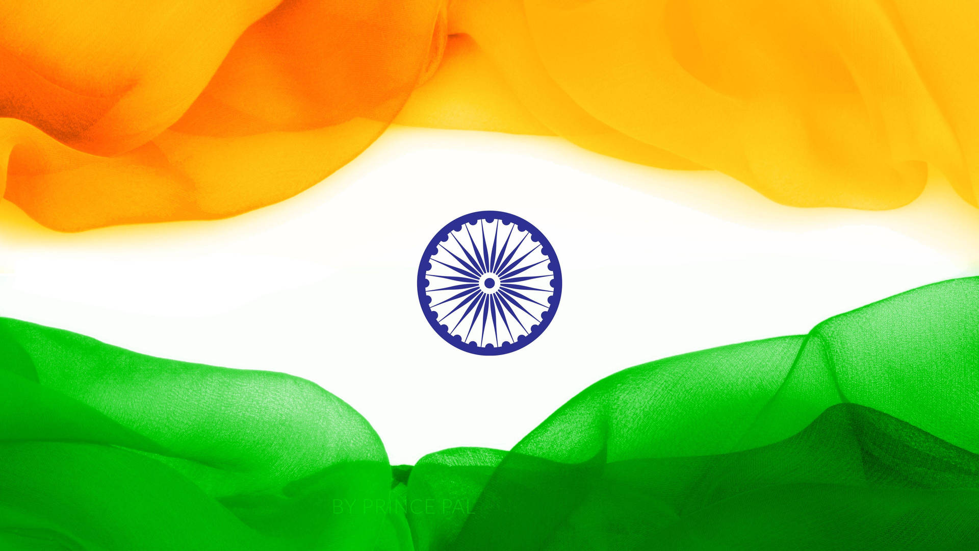Indian Flag Hd In Flowing Abstract Background