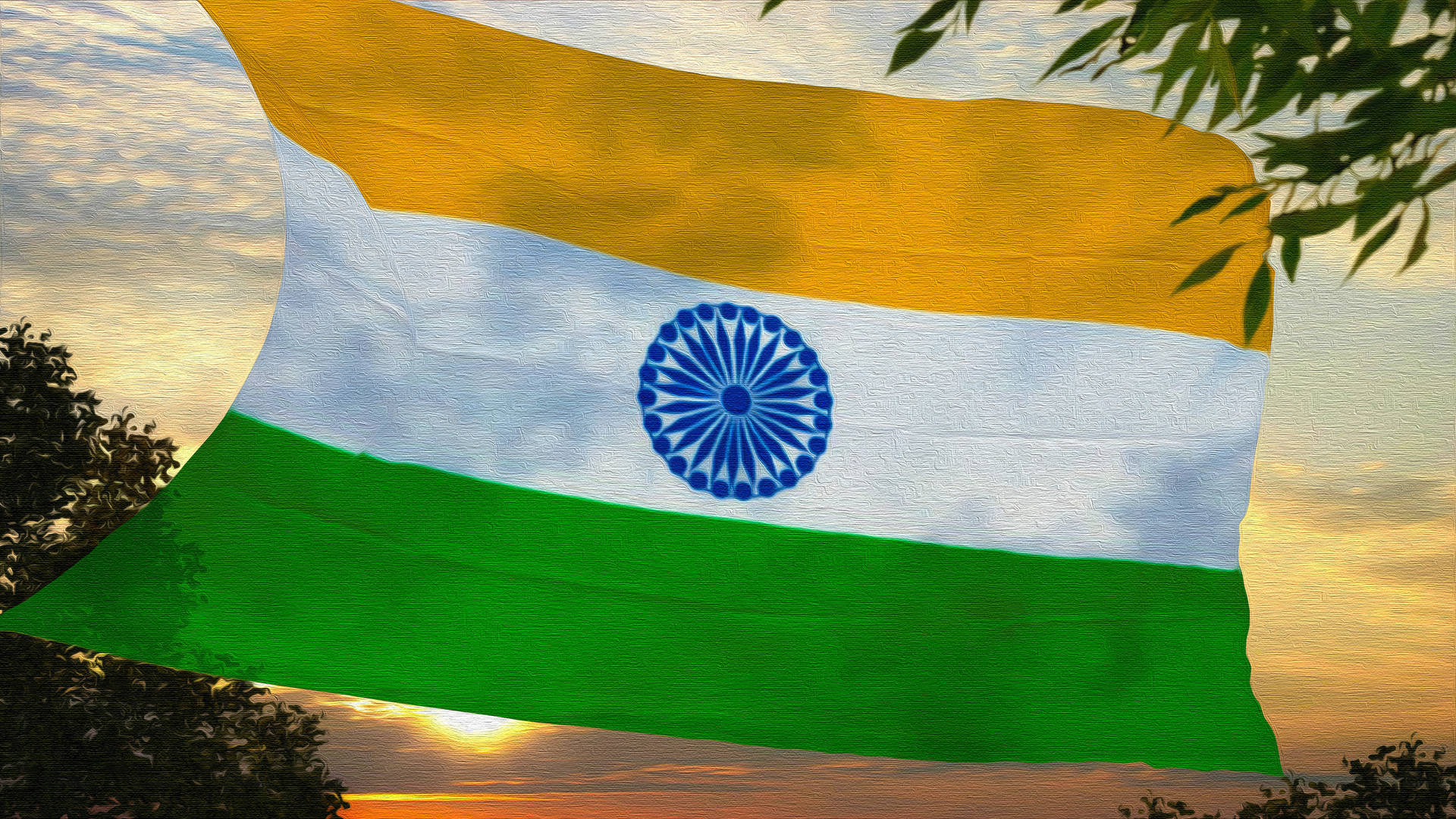 Indian Flag Hd Waved In The Air Background