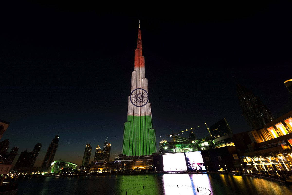 Indian Flag In Burj Khalifa