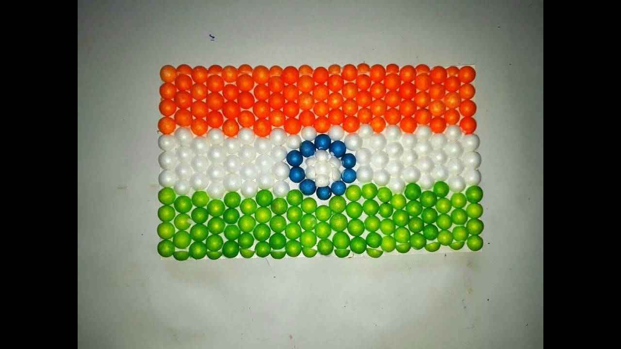 Indian Flag Made With Beads Background