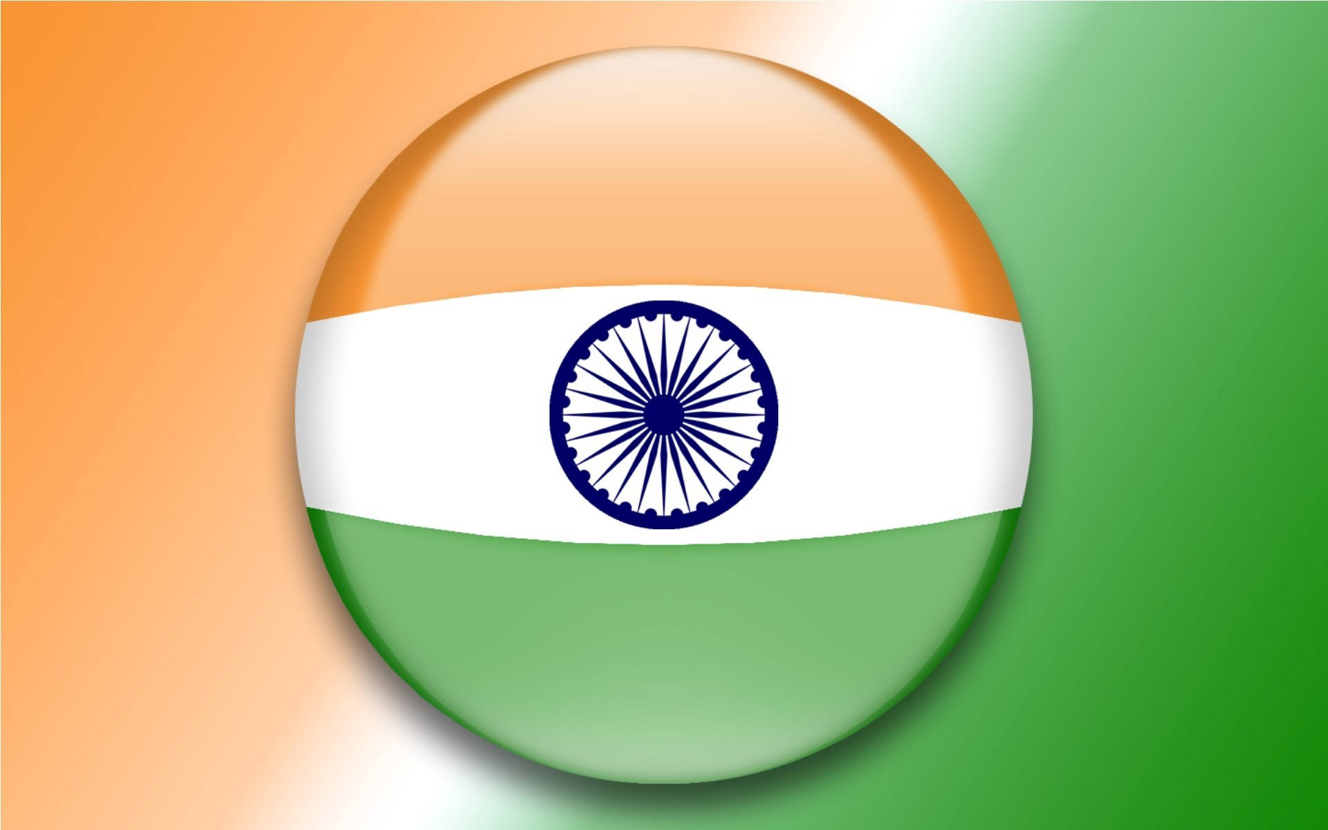 Indian Flag On Circular Icon Background