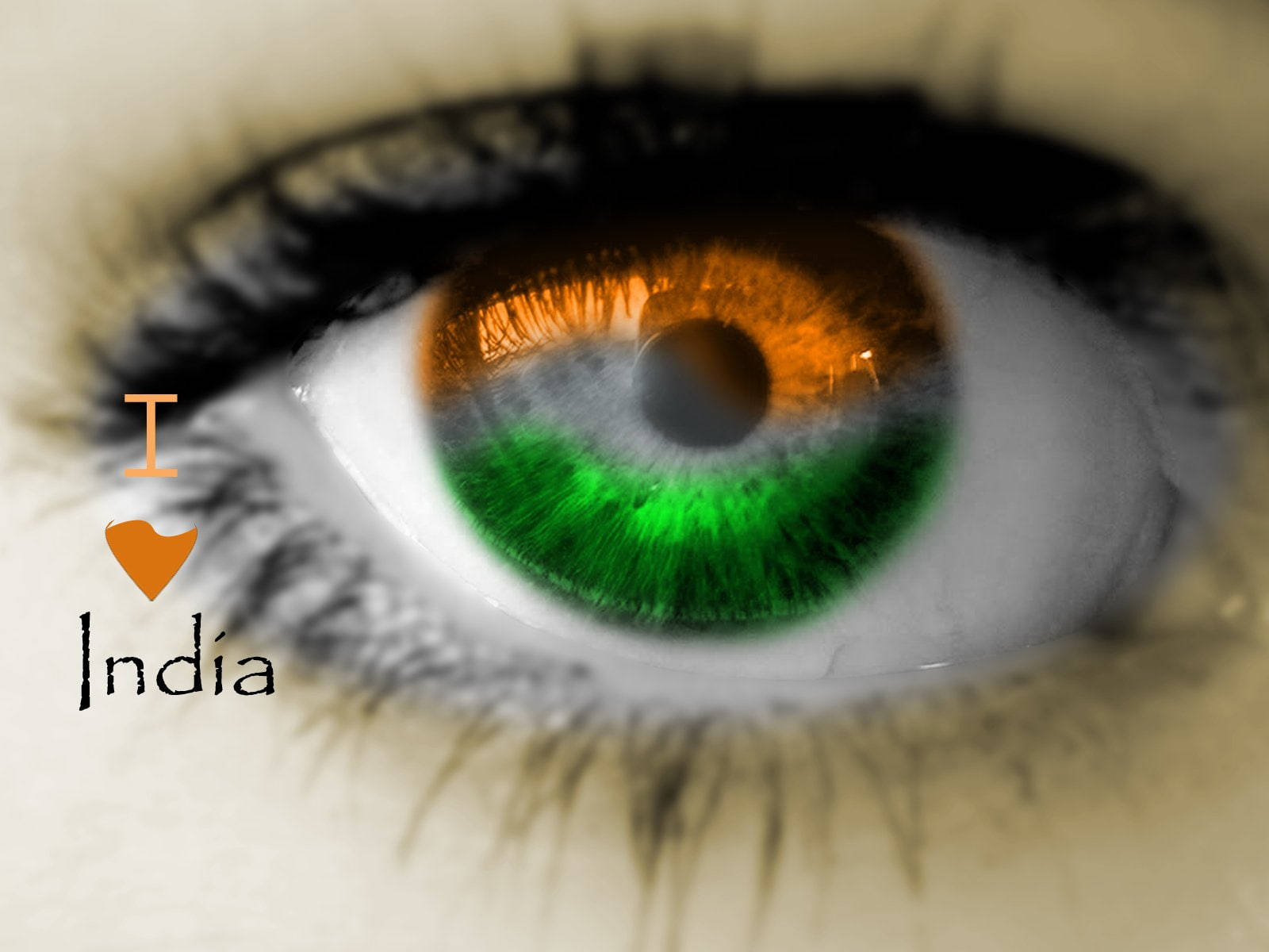 Indian Flag On Eye Reflection Background