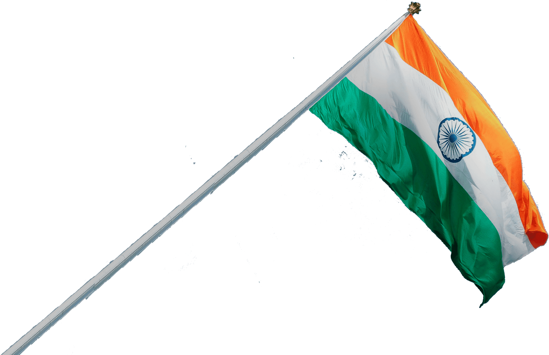 Indian Flag Waving Against Clear Sky PNG