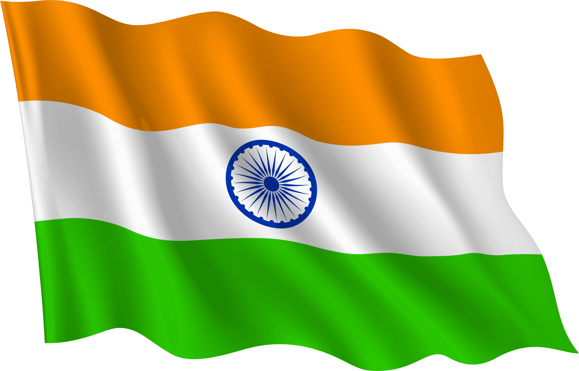 Indian Flag Waving Independence Day PNG