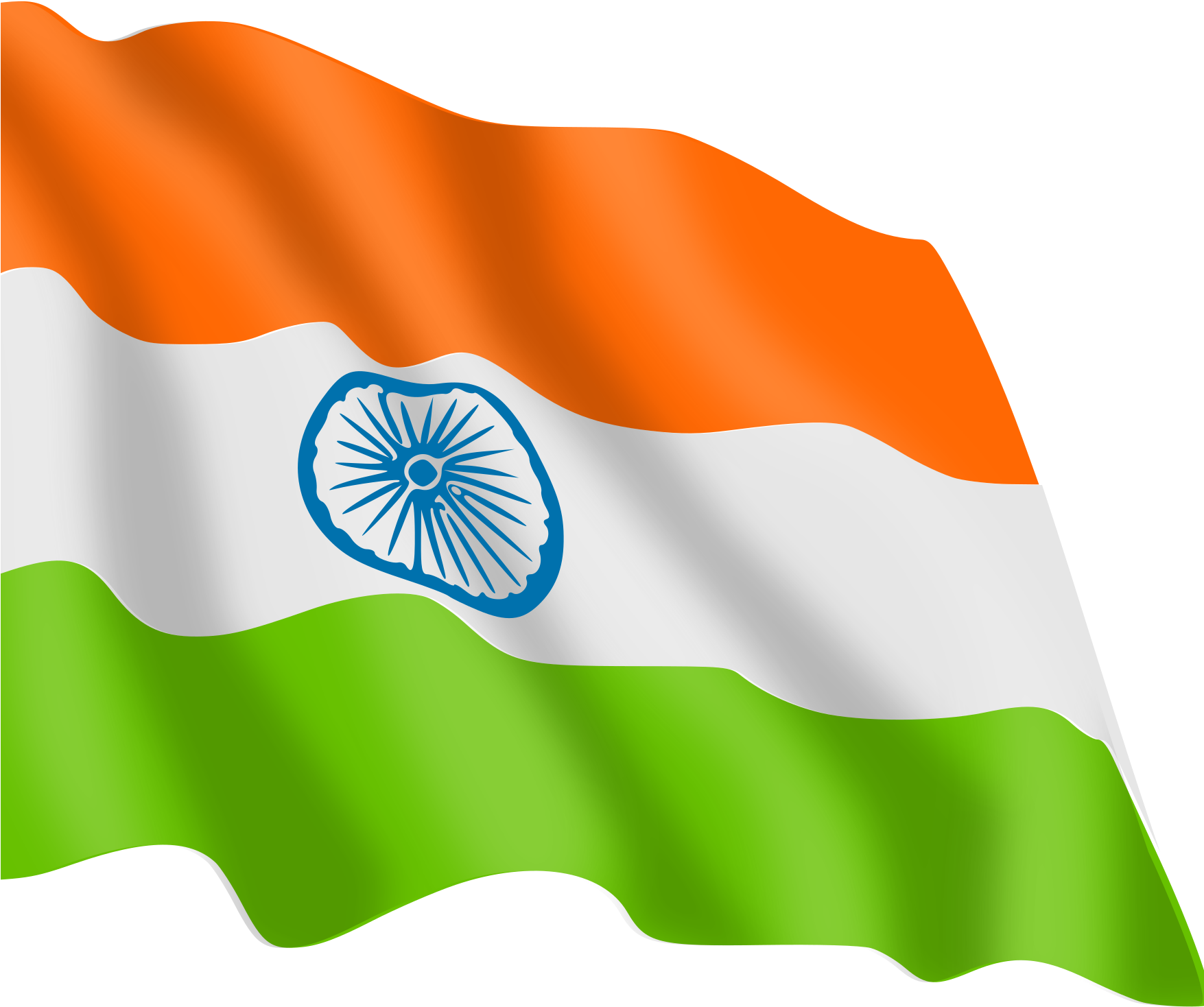 Indian Flag Waving Independence Day PNG