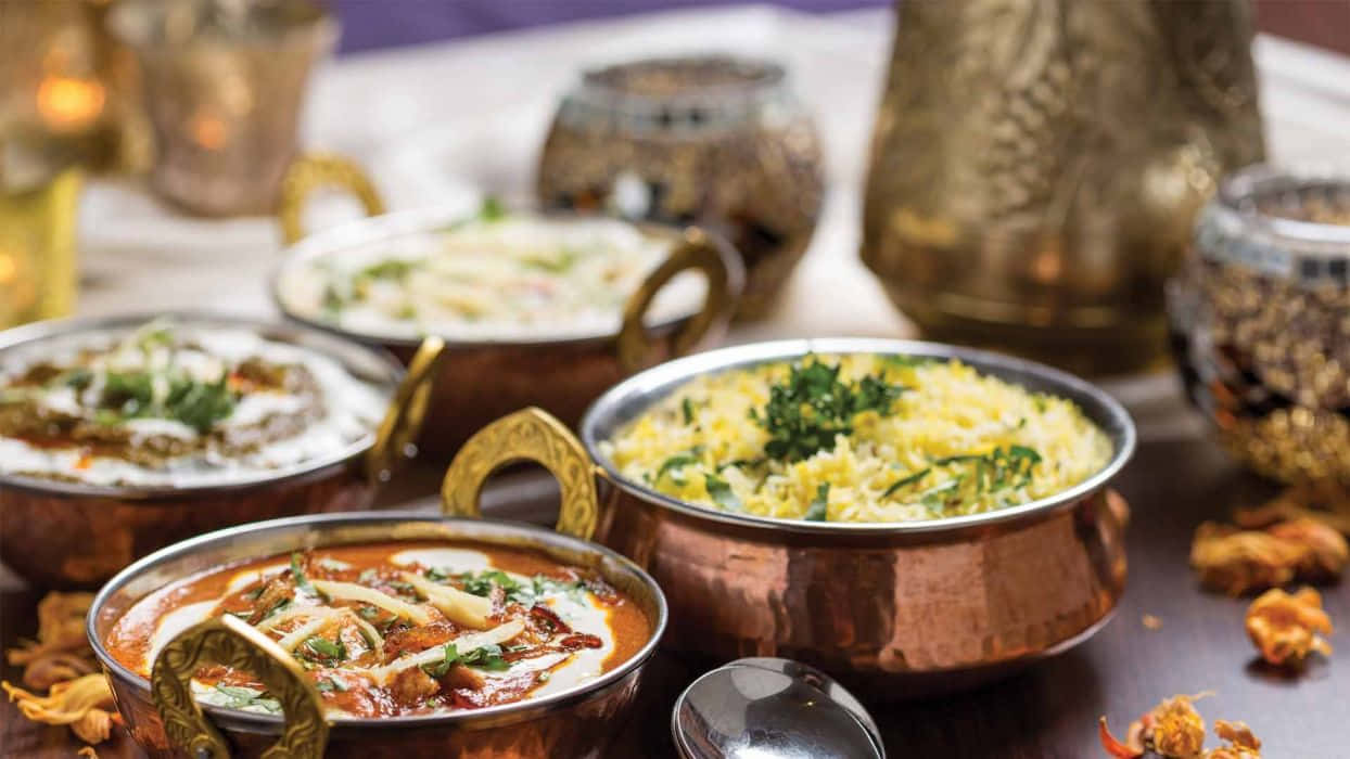 Aromatic Indian Feast on Table