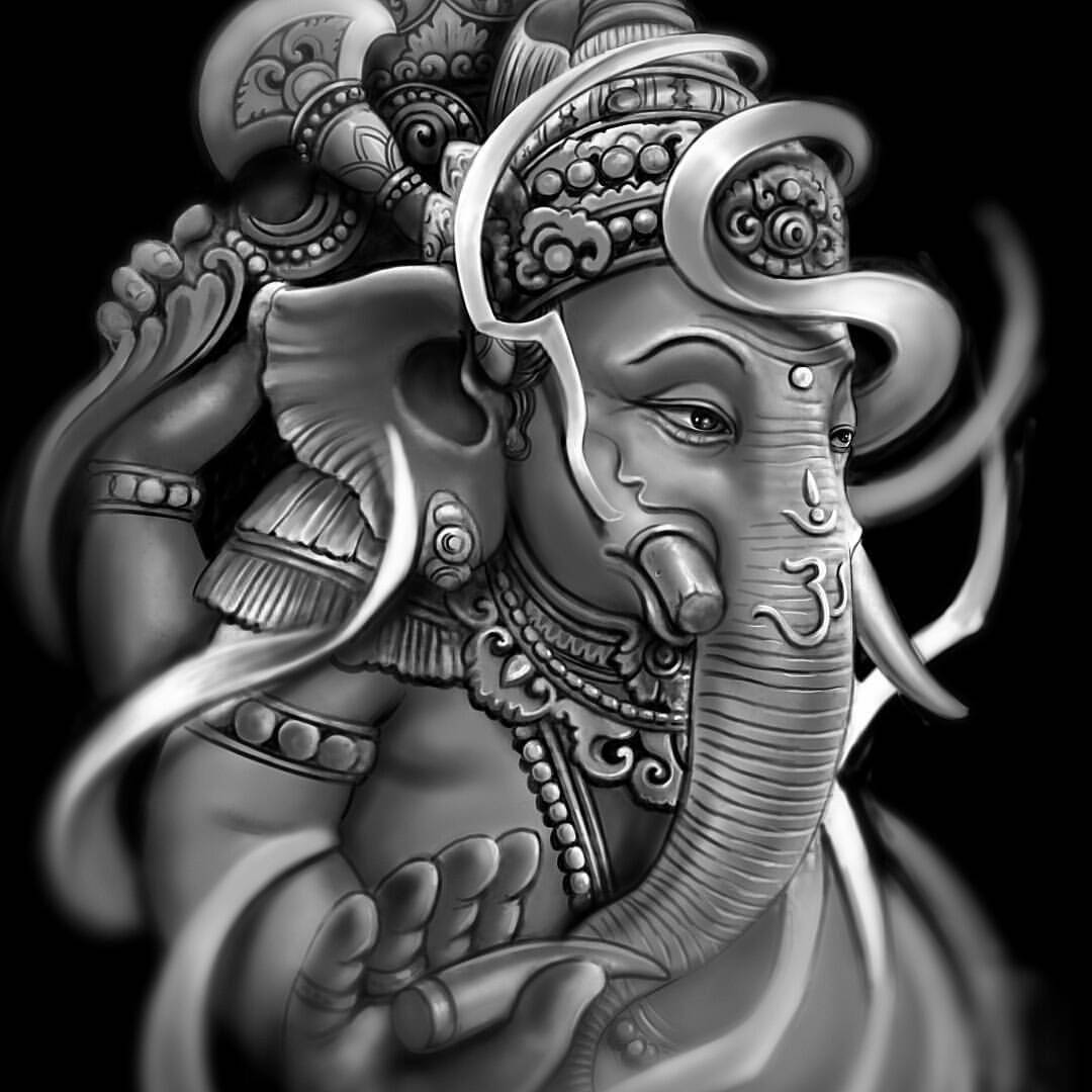 Divine Silhouette of Lord Ganesha Wallpaper