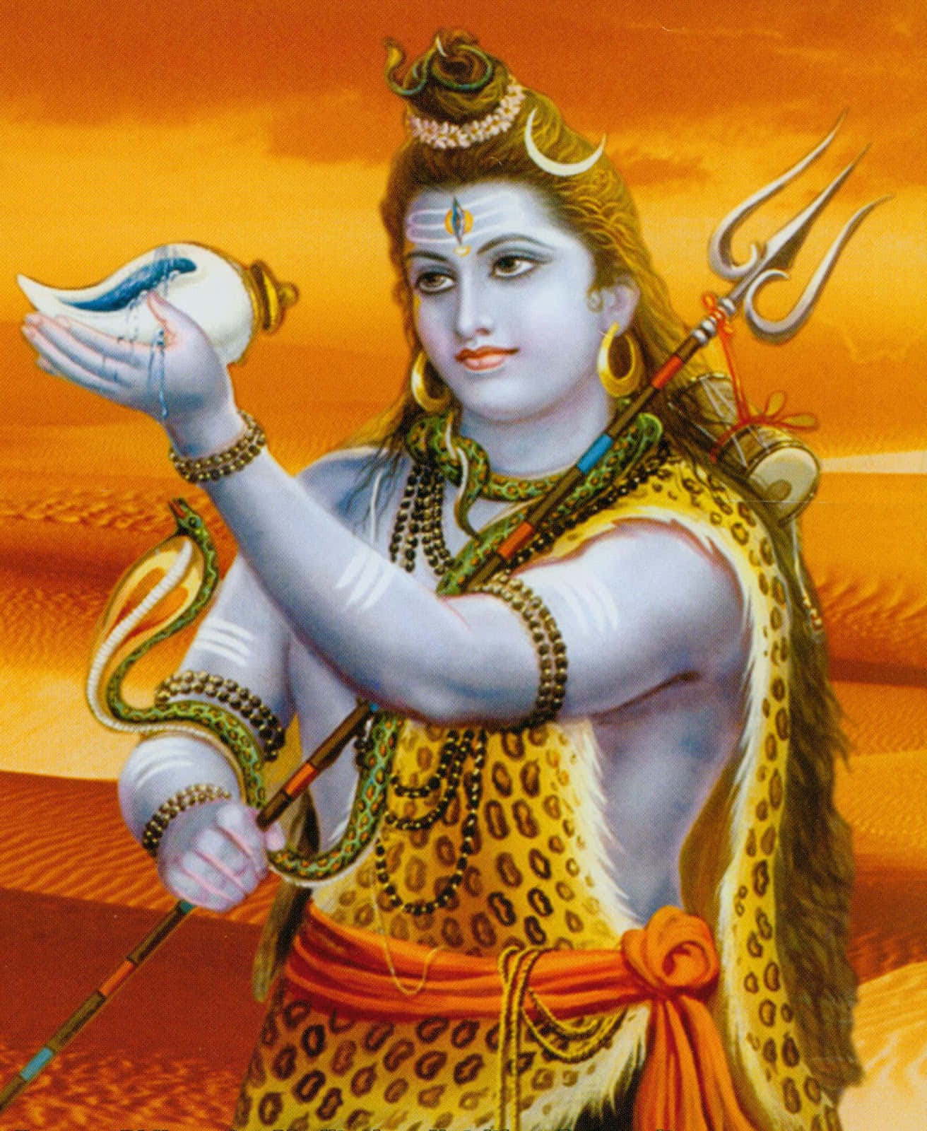 Lord Shiva Holding A Bird In His Hand