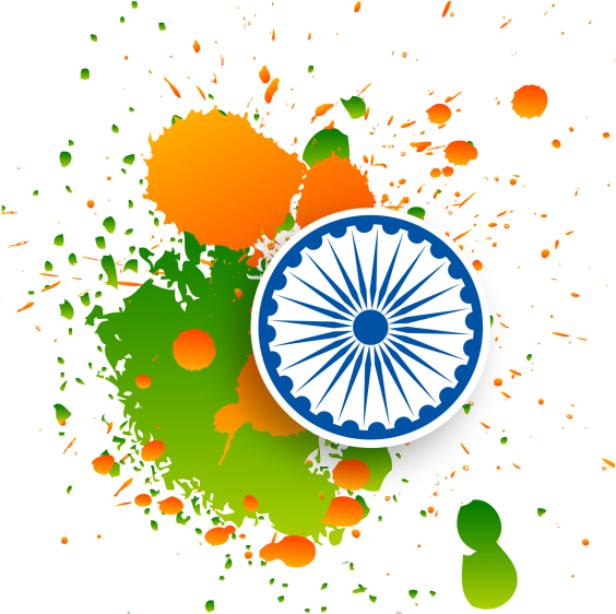 Indian Independence Day Ashoka Chakra Splash PNG