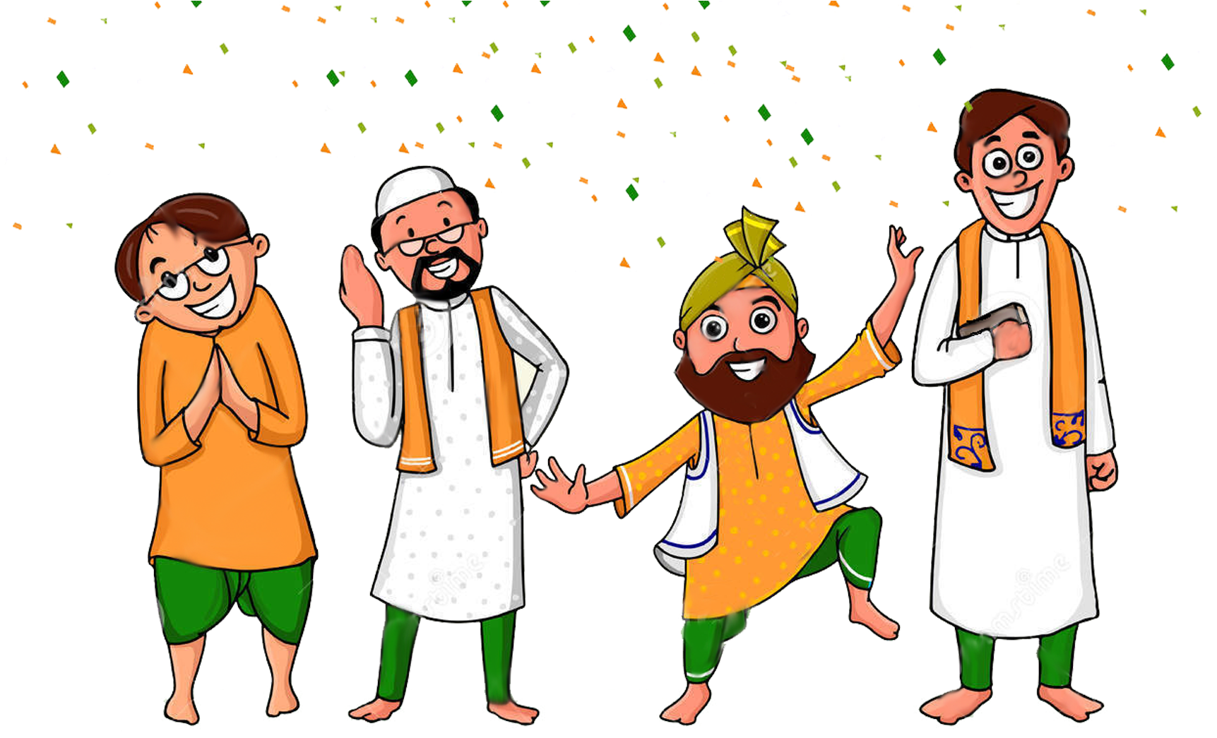 Indian Independence Day Celebration Cartoon PNG