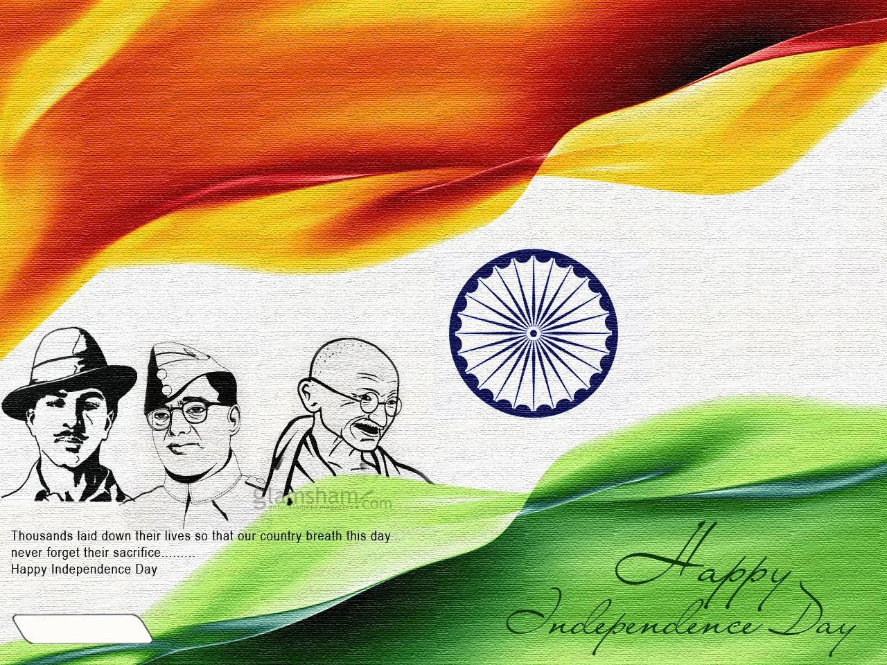 Indian Independence Day Celebration With Netaji Bose Background