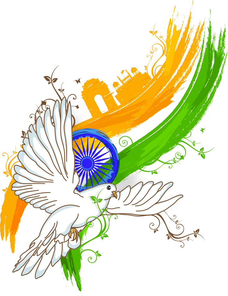 Indian Independence Day Peace Dove PNG