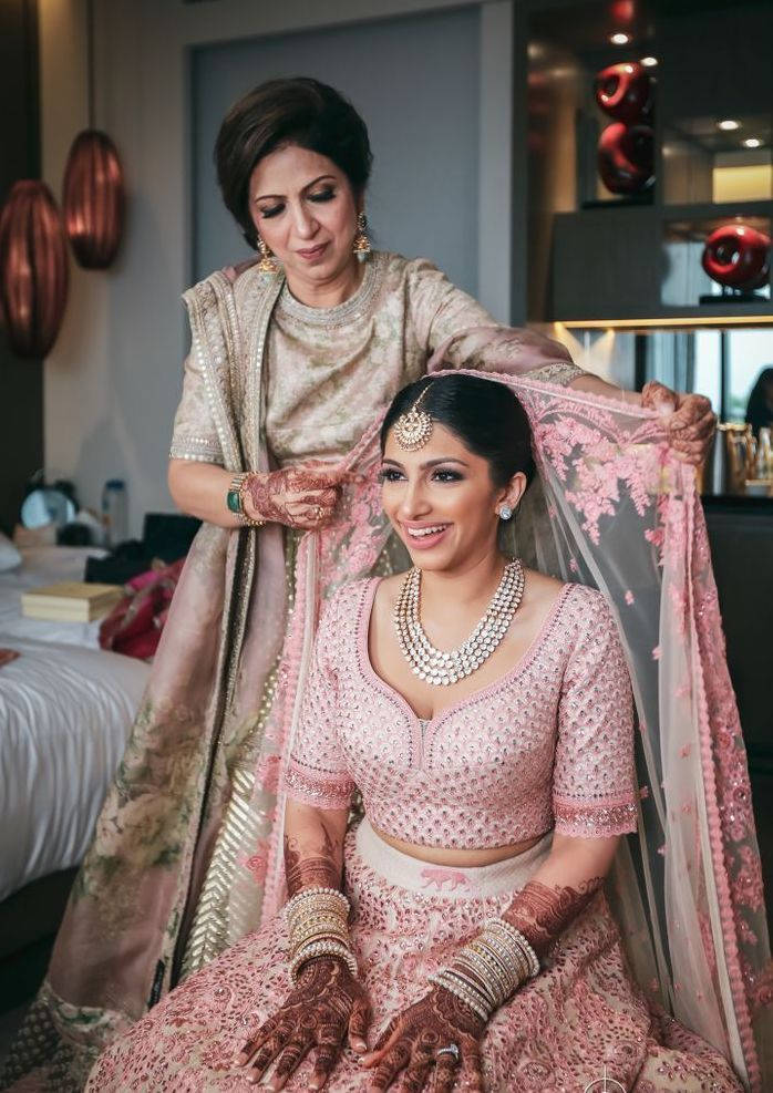 Indian Mother And Daughter Wedding Preparation Background