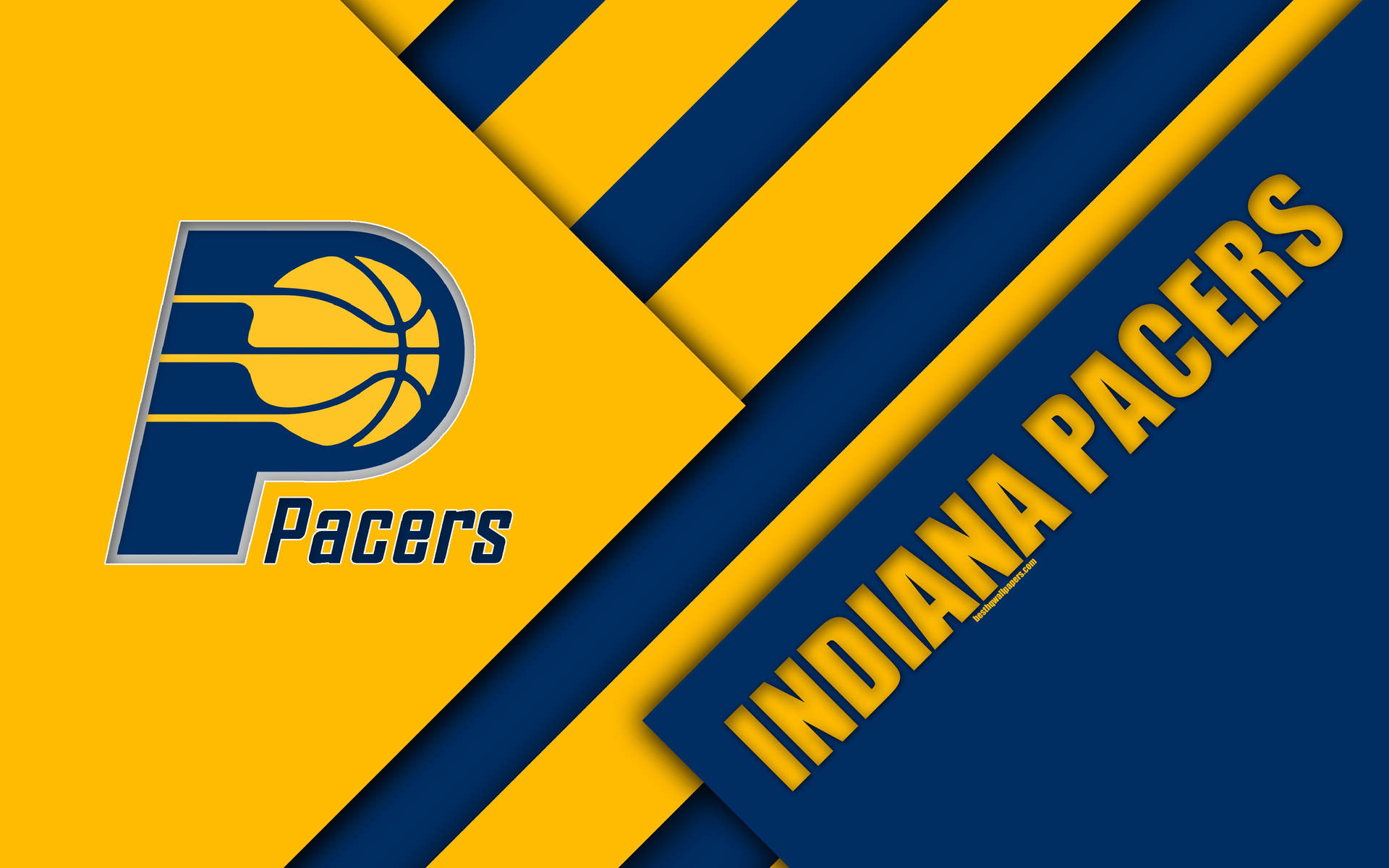 Indian Pacers Blue And Yellow Name Wallpaper