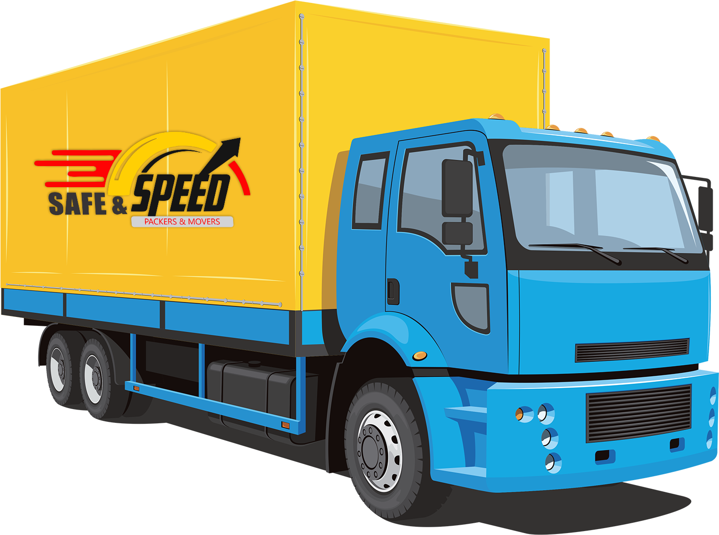 Indian Packers Movers Truck Illustration PNG