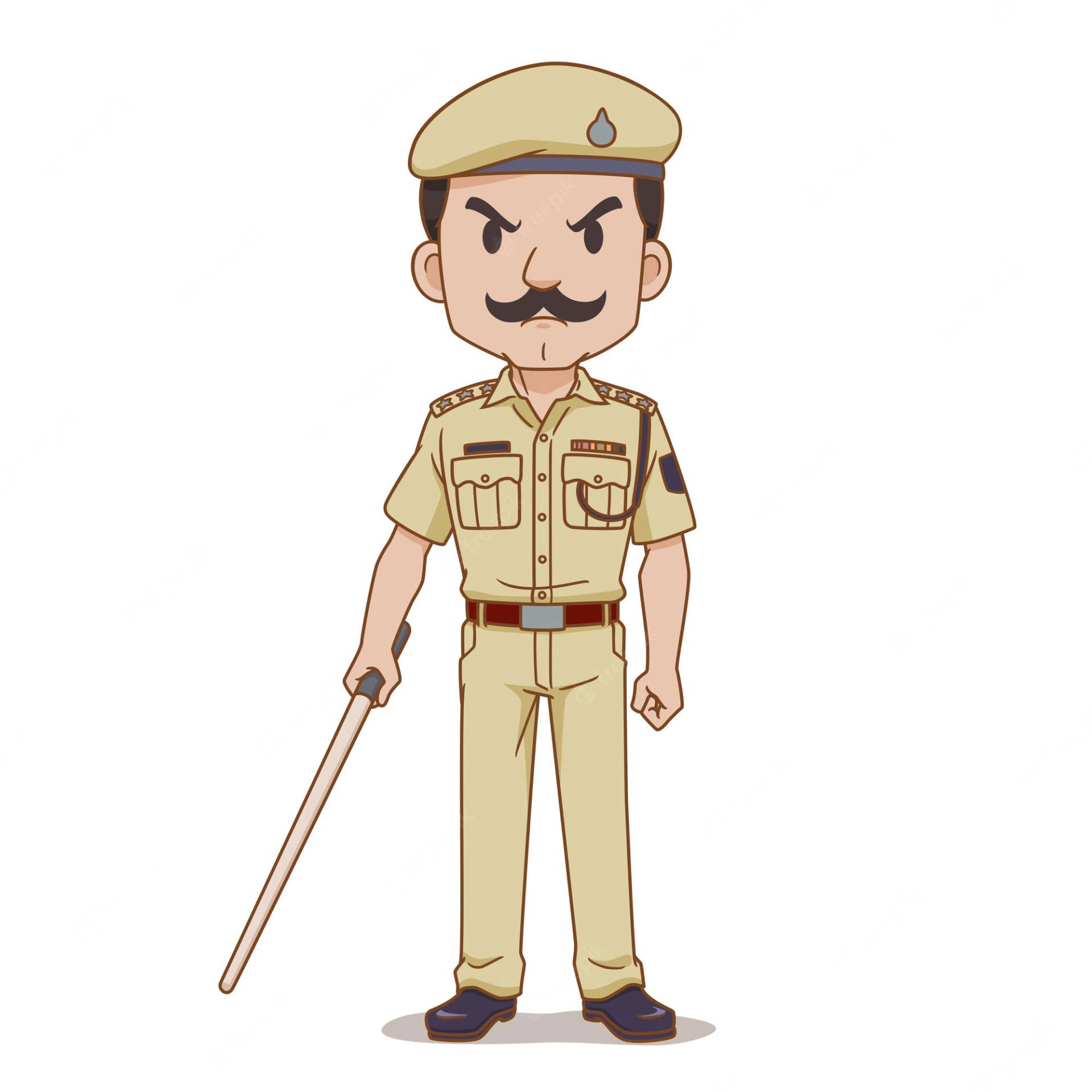 Download Indian Police Officer Cartoon Wallpaper 