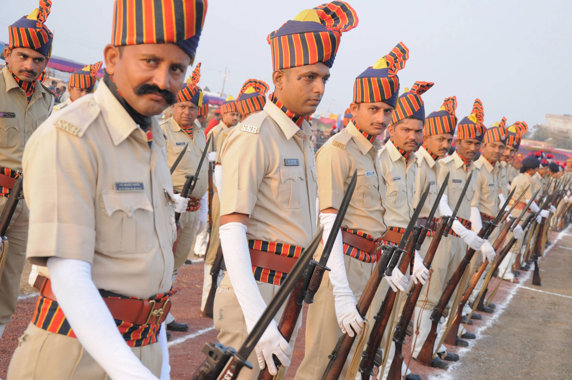 Indian Police Presenting Arms