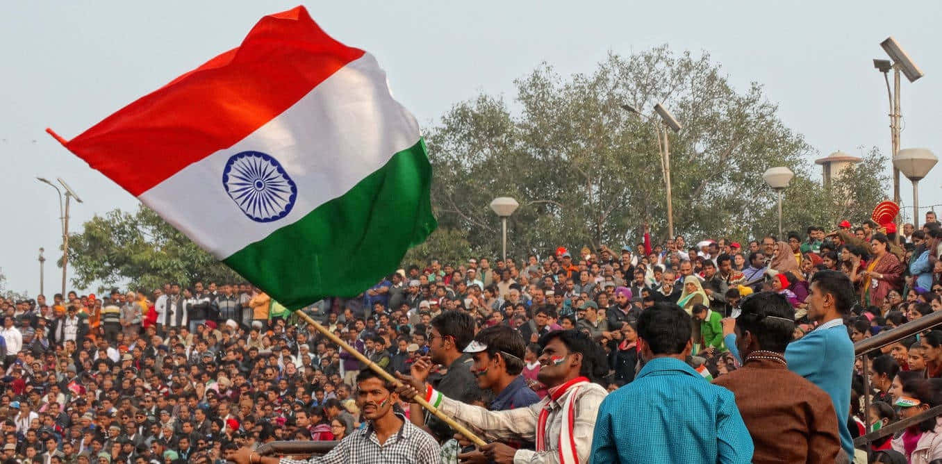 Indian Raising Flag Background