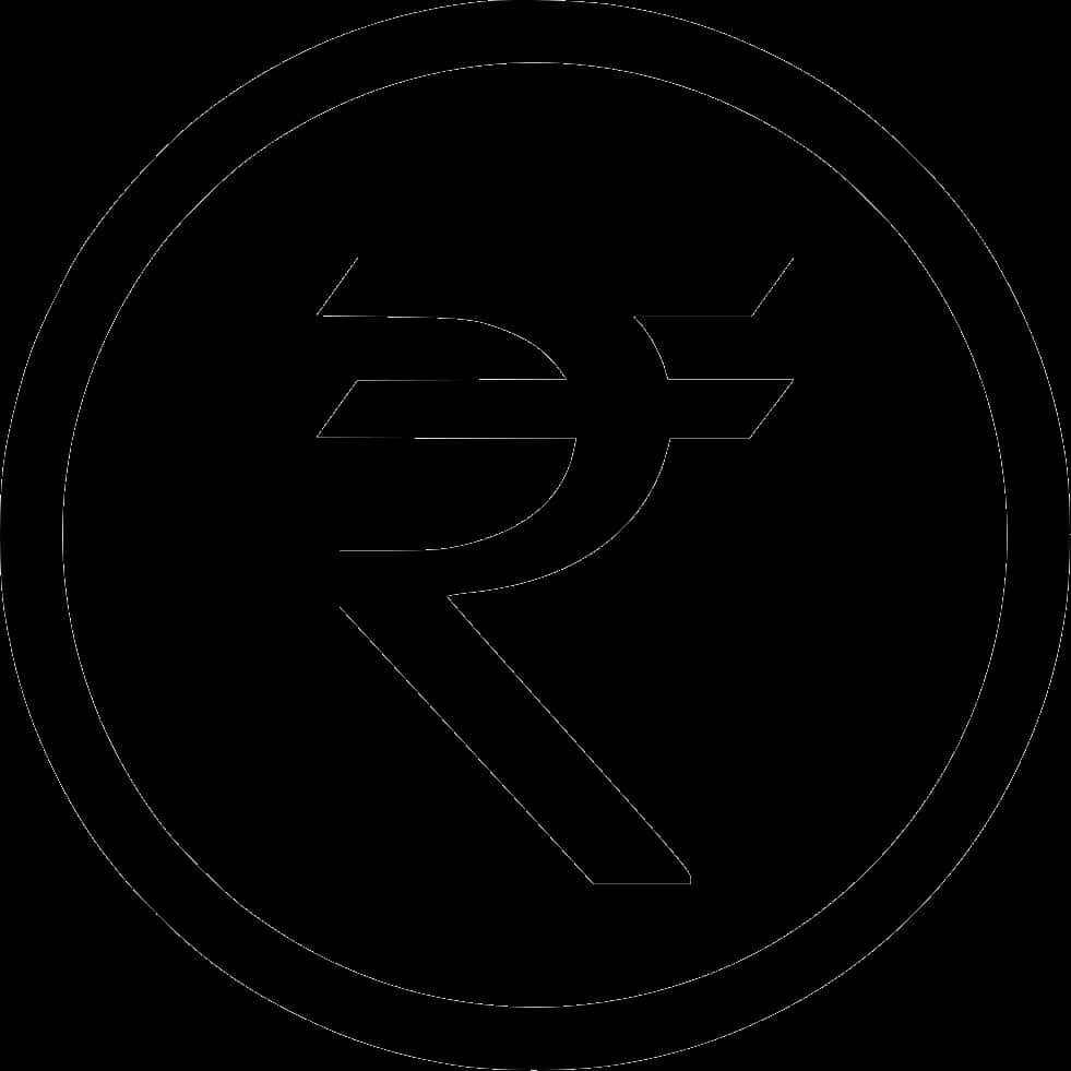 Indian Rupee Symbol Blackand White PNG