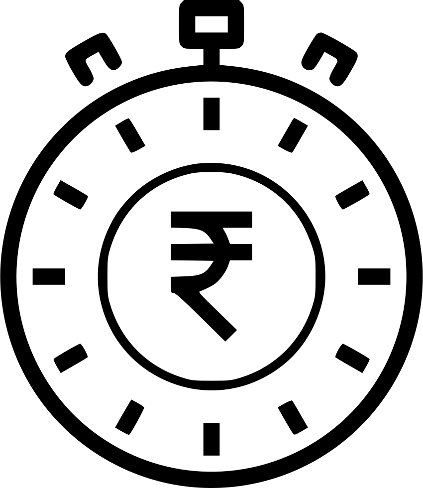 Indian Rupee Symbol Stopwatch PNG