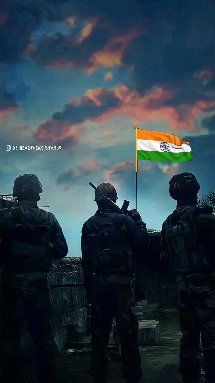 Indian Soldiers Looking At Flag Wallpaper