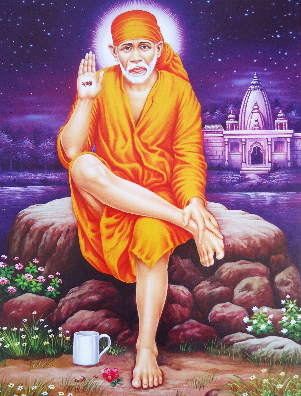 Indian Spiritual Master Sai Baba Phone Wallpaper