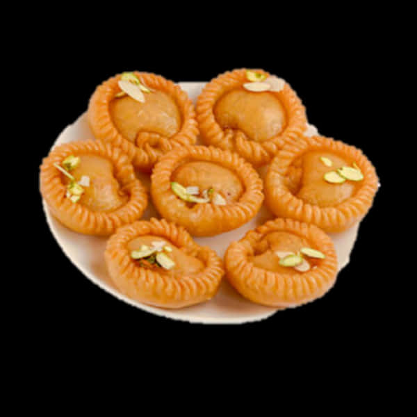 Indian Sweet Gujiya Plate PNG