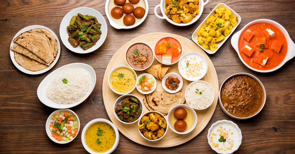 Indian Thali Assortment Wallpaper